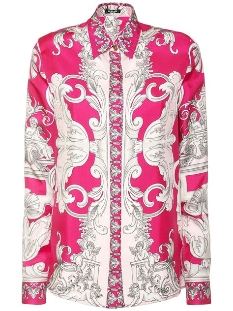 versace barocco printed silk twill shirt